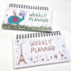 양면 메모지 스케줄러 위클리 50매 달력 계획표 줄노트 플래너 2026, 에펠탑