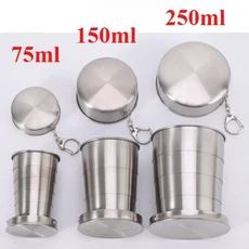 1개 접이식 컵 캠핑용 수납형 야외용 찻잔 티웨어 하이킹 여행용 휴대용 미니