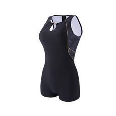 ZOKE 連身小平角泳裝 立體剪裁排水減阻