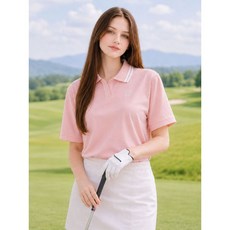 데니스골프 26SS 여성 나그랑 배색 카라 반팔티 NARMLTS077