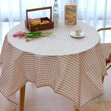 꼭필스 식탁보 브라운 140x180cm 원형식탁보