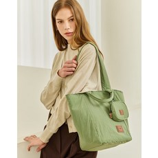 국내매장품 닥스 ACC EASY BAG 그린 체크 나일론 에코 토트백 DBBA6EG54