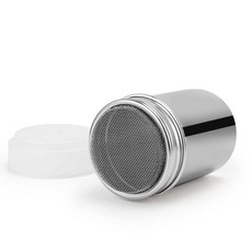 Raitron 스테인리스 스틸 슈가 쉐이커 먼지떨이 초콜릿 쉐이커 고급 메시 코코아 가루 뚜껑이 있는 커피 체 시나몬 설탕 코코아 밀가루 초콜릿 체 스프링클러, Raitron 스테인리스 스틸 슈가 쉐이커 먼지떨이,