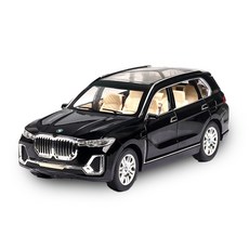 다이캐스트 금속 1:24 BMW X7 럭셔리 SUV 합금 풀백 모형 자동차 독일 비엠, 1개, 03_블랙