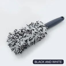 SEAMETAL 자동차 청소 브러시 ​​세차 휴대 휠 타이어 림 세척 도구 오토바이 액세서리, 01 Black and White