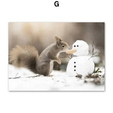 겨울 야생 풍경 그림 엘크 나무 포스터 인쇄 캔버스 벽 예술 크리스마스 거실 장식, 7. 1-1pc