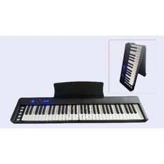 61鍵折疊琴，輕巧便攜，標準琴鍵，多種音色，環保材質, 黑色, 1個