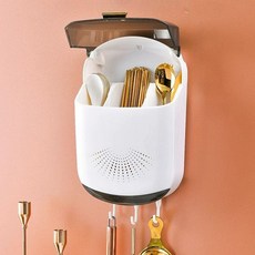 벽걸이 수저통 UV 살균 주방 소독기 자외선 조리도구 멸균 저탄소 항균, 화이트