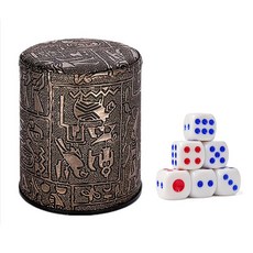 보드게임 요트 다이스 가죽 고급 주사위컵, 브라운, 1개