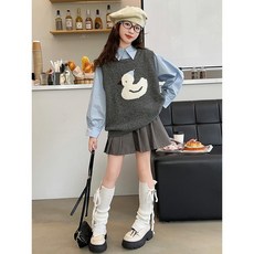 賣場優選新款可愛童裝女童毛衣女童馬甲背心超好看兒童背心可愛2025新款中大童寶寶針織馬甲