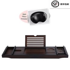 우드 반신욕독서대 트레이 욕조 휴대폰 목욕 거치대 선반, 1개, U. 블랙 플립 스탠드 블랙 베개