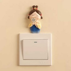 스위치커버 콘센트 커버 손때방지스위치커버 손때방지 보호, 1개, 부채질하는여성