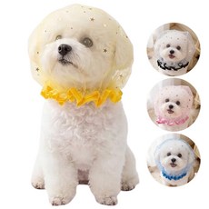 민크 별매쉬 강아지 고양이 페이스커버 얼굴망사, 2개, 블랙