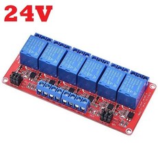 1 2 4 6 8 채널 5V 12V 24V 릴레이 모듈 보드 실드옵토커플러 지원 포함 Arduino용 고저 레벨 트리거, 6 Channel 24V, 1개