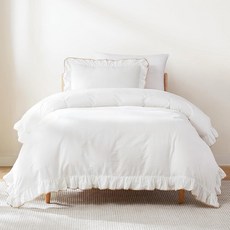 Lush Decor - 이불 커버 세트 어울리는 샴 대비되는 가장자리 및 세련된 테두리가 있는 2피스 면 침구 (레이나 오프화이트/블루 트윈 XL)105742, Lush Decor - 이불 커버 세트, 어울리는 샴,