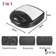 이든몰365 샌드위치 와플기계 홍콩와플메이커 아침식사 와플기, 220V 국내용 3-in-1 조식, 기본 색상