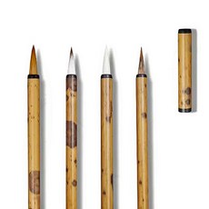 필붓 서예 세필 자호 양호 겸호 낭호 붓글씨 동양화 먹 글씨연습 작은붓, 1세트, 세필4종