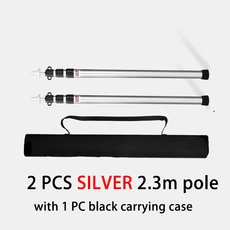 2PCS 캠핑 텐트 조절 가능한 지지대 0.9-2.3 M 확장 알루미늄 합금 폴 관광 해변, 02 Slver 2 PCS