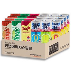 [한번에먹자] 245-250ml 다이어트음료 혼합세트 / 팅글리얼에이드 (오렌지+청사과) + 레몬애사비소다 + 나랑드사이다 + 나랑드사이다애플 + 나랑드사이다파인 / 각4개씩, 24개, 245ml