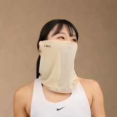 자외선차단 냉감 스포츠 골프 마스크 라코 마스크 LAKO SPORTS MASK 롱타입 브리즈 등산 러닝 햇빛가리개, 베이지FREE
