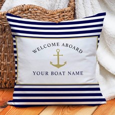 맞춤형 보트 이름 예술적인 베개 커버 해상 장식 앵커 정교한 쿠션 케이스 요트 홈 비치 하우스 선물 218539, 35X35CM, LK240728000108
