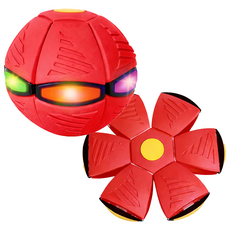 KC인증 로앤제이 LED 플랫볼 원반던지기 축구공 족구공 공놀이, 레드, 1개