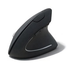 Monsik 몽식 충전식 무소음 무선 인체공학 버티컬 마우스, 블랙