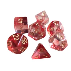 더블 컬러 다면체 게임 위 RPG 던전 및 DND D20 D12 D10 D8 D6 D4 테이블 게임용 7 개, style2-red