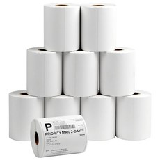 럭키가드 10롤 4" x 6" 다이렉트 블랭크 열 배송 라벨 상업용 등급 스티커 지브라 롤로 제이든 넬코(10롤 - 2500 라벨)와 호환됩니다, 10 Rolls| 2500 Labels