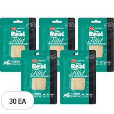 하림펫푸드 전연령 반려동물 더리얼 필렛 간식, 닭가슴살, 30g, 30개