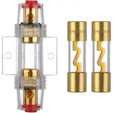1개 AGU 인라인 퓨즈 홀더 골드 플레이트드와 2개 40암페어 파워 안전 플레이트드 유리 차량 오디오 자동차용 마운팅 앰프, 40A