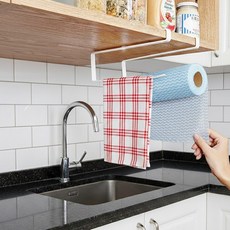 싱크대 상부장 클립형 키친타올 행주 다용도걸이, 1개, 화이트 26.5cm