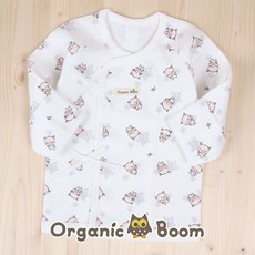 [오가닉붐]인증받은 오가닉 국내제조 무형광 출산 득템 피기 유기농 신생아 아기 배냇저고리 배내저고리