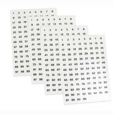 물결샵 투명숫자레터링 321-5 (4매) 스티커 꾸미기 분류 라벨 넘버링