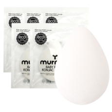 머머 순식물성 곤약스펀지 물방울 건조형 /국산 국내제조 아기 목욕스펀지 바디 샤워볼 세안퍼프, 5개