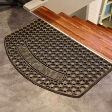 프리미엄 골든 업소용 발매트 현관 바닥 고무매트 반원형, 프리미엄 골든 현관매트_반원형, 1개