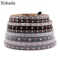 WS2812B Led 스트립 30/60/74/96/144 leds/m WS2812 검정/흰색 PCB IP30/65/67 스마트 RGB 라이트 DC5V 1M 2M 3M 4M 5M, 26) White PCB - 1m 60 IP67, 1개