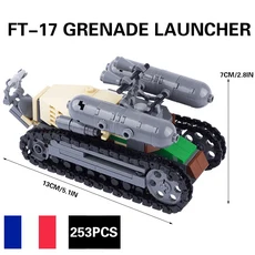 MOC WW2 미군 메인 배틀 탱크 빌딩 블록 전투기 LCM3 장갑 차량 자동차 벽돌 장난감 소년 선물, 18 B13-21