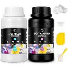 ResinAngel 에폭시 수지 키트 473.2ml(16온스) - 크리스탈 클리어 마감 1:1 혼합 비율 DIY 공예 목공 주얼리 레진 아트 등을 위한 기포 방지 및