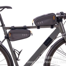 山地公路自行車上管包 三角馬鞍包 前梁騎行裝備 防水面料, 黑色,1升, 1個