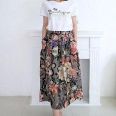 비꼴리끄 비꼴리끄린넨 프린트 맞주름 스커트 B252WK3150 550559