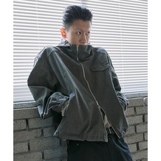 피인오 P.IN.O 필드 코튼 지퍼 자켓 - 워시드 브라운