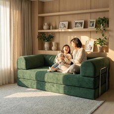 3인 압축 소파 다용도 소파 베드 거실 소파 매트리스 소파, 그린