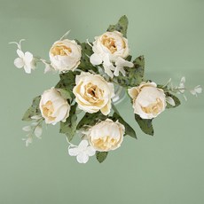 LIFE MASTER 牡丹仿真花束，人造花，房間佈置，拍照道具, 1個, 香檳