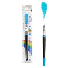 다꾸 손글씨 일러스트 부드러운 터치 일본 캘리그라피 컬러 붓펜, 스카이블루