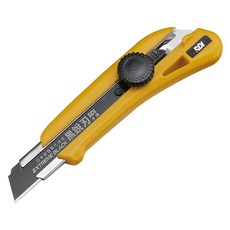 SDI K3051C 黑刃螺旋鎖定美工刀 黑刃刀 小刀 文具用品, 黃, 1支