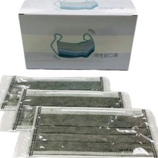 活性碳口罩(非醫療用)-單片包裝四層耳掛式除臭防塵台灣製造, 黑, 1個, 50個裝