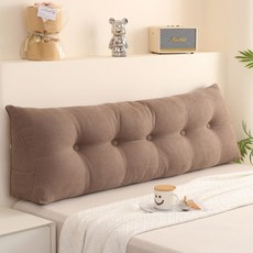 日式滌麻三角床頭靠枕 床頭墊 靠背墊 大靠枕 抬腿枕, 摩卡