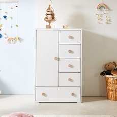 루미가구 네오수 도어 5단 서랍 옷장 800 (착불), 크림