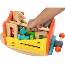 3세 유아 클래식 원목교구 공구대 볼트 너트 끼우기 망치놀이 조카선물, 1개